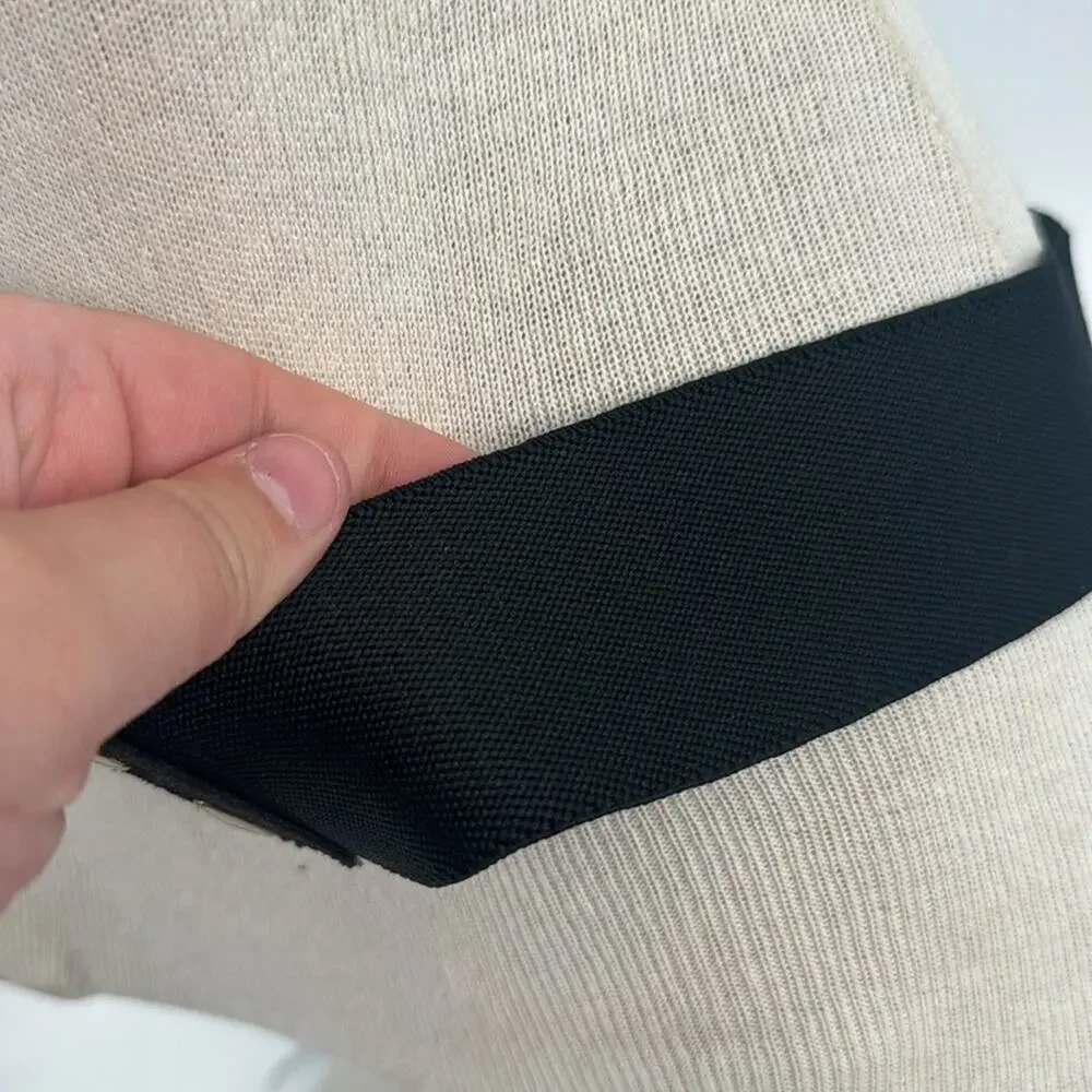 Vintage Roman coin black suede 80s cumberbund waist corset belt